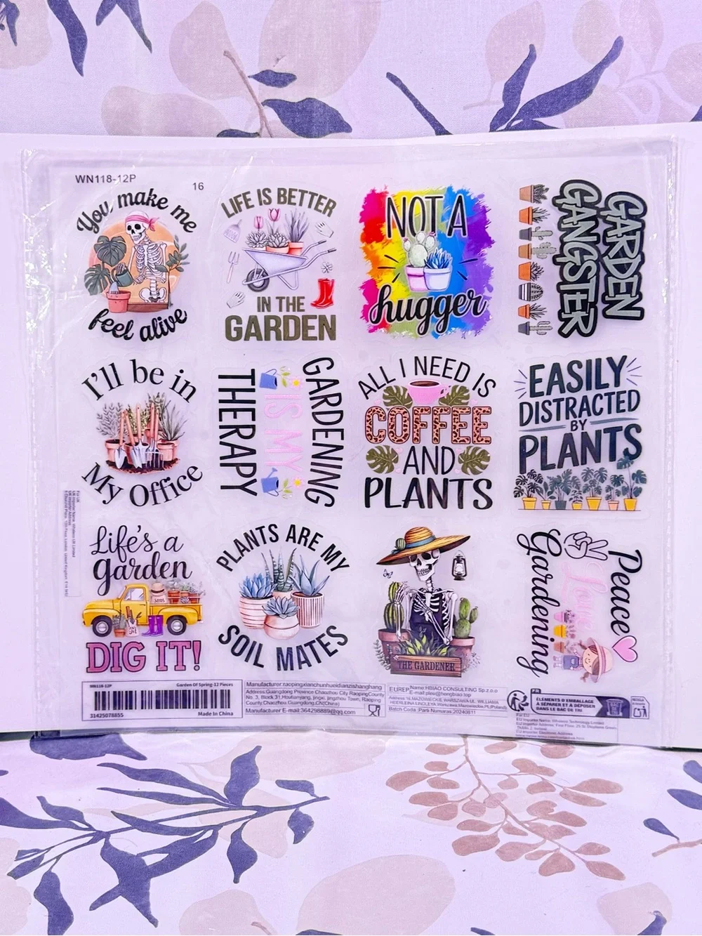 Garden Sticker Sheet - Assorted Color Plant Transfer Decals - Picture 2 of 4
